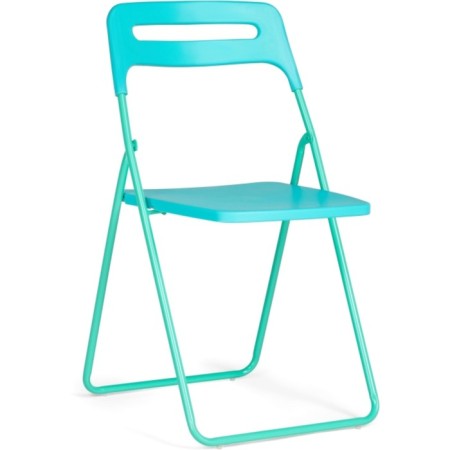 Fold plastic stool, metal/plastic, blue/blue 43x46x81 cm