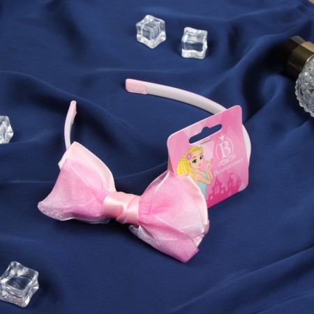 Hair cap "Bow Brock" Classic, 10x1 cm, pink-1