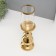 Ceramics candlestick, glass for 1 candle "Albero" d = 7.5 cm gold 9.5x9.5x35 cm