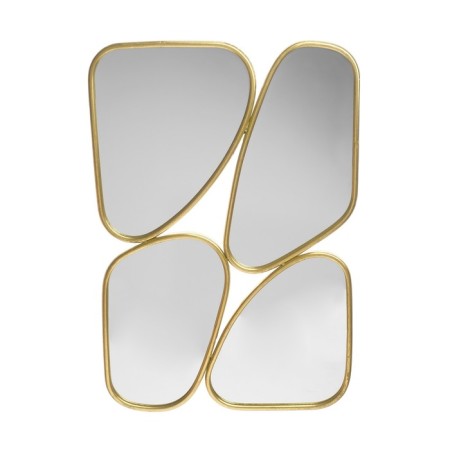 Decor Wall metal with a mirror "Geometry" gold 90.7x61x2.5 cm-1