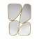 Decor Wall metal with a mirror "Geometry" gold 90.7x61x2.5 cm