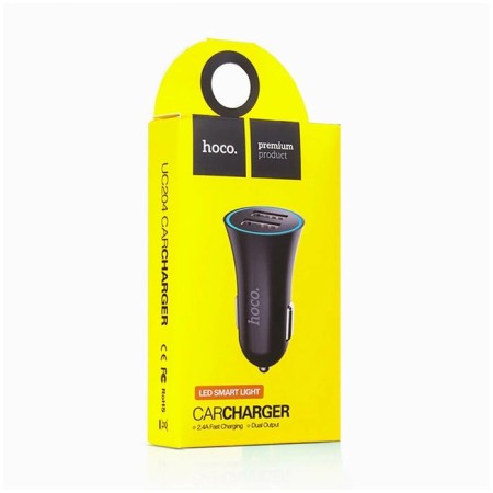 Hoco UC204, 2 USB, 2.4 A, black car charger-3