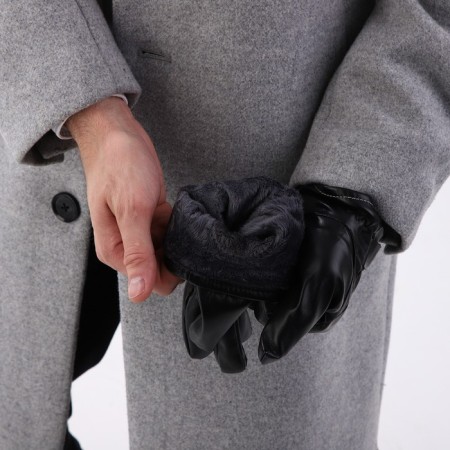 Gloves male, dimensionless, with insulation, black color-4