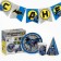 A set of paper utensils, for 6 people "Happy Birthday", superheroes