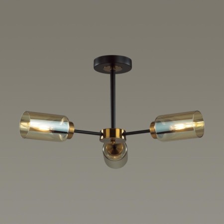 Cell chandelier Lumion. Dallin, 3x40W, E14, black color, bronze