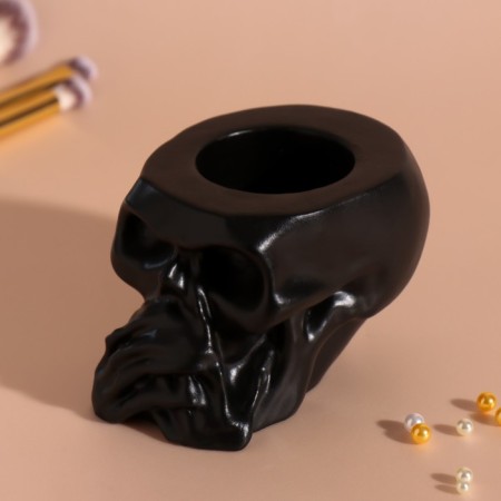 Interior item "Skull Silence" 6.5*10cm black matte-3