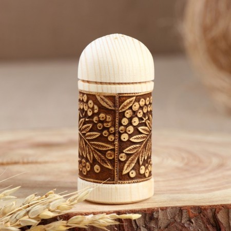 Solonka "Rowan" (pepper), 4x9 cm, birch bark-1