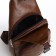 Male sling bag made of artificial leather, with USB, dark brown color