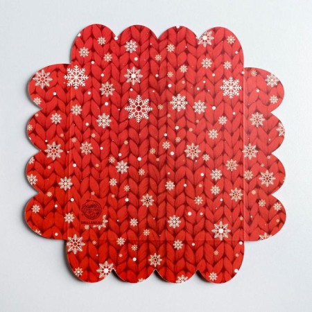Box for confectionery with PVC cover "Best Wishes", 13 x 13 x 3 cm, new year-5