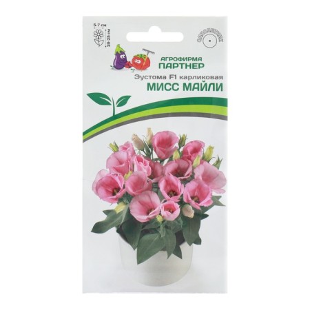 Eustoma flowers of the dwarf pink "Miss Miley F1", 5 pcs