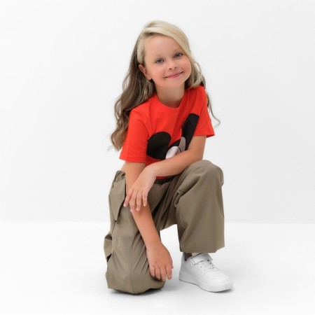 T -shirt shortened Mickey Mickey Mouse, red color-4