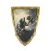 Wooden triangular shield "Dwarf with an ax"