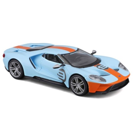 Racing machine BBURAGO 2019 Ford GT Heritage Edition, Die-Cast, 1:32, Orange-blue color-5
