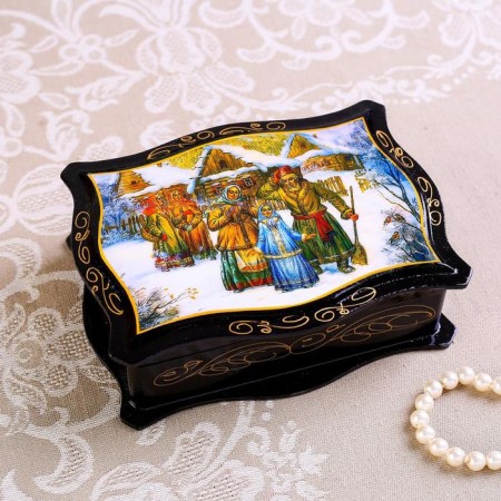 Casket "Tales", 12 × 16 cm, lacquer miniature, mix-4