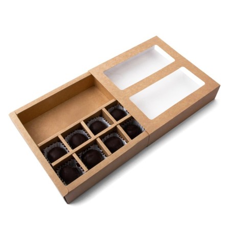 Folding box under 8 sweets + chocolate, craft, 17.7 x 17.8 x 3.8 cm-1