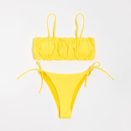 Women's swimsuit with a top bando minku yellow color, size 44-5