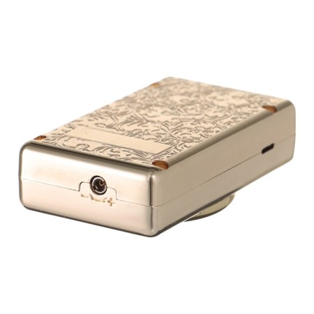 Gas lighter with clock, piezo, flame adjustment, 2 x 3.7 x 6.8 cm-2