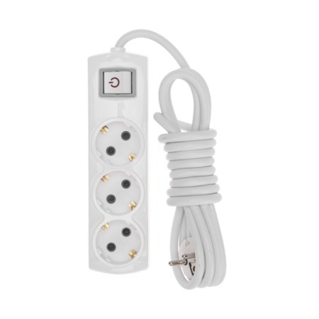 Extension cord Premium 3 nests, 3m, 3x1.5mm², s/s, with a switch, white rexant-1