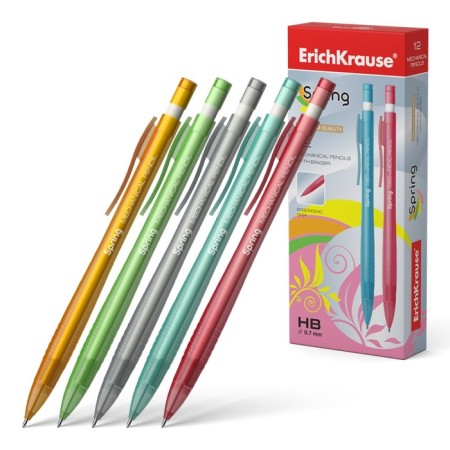 Mechanical pencil with Erichkrause "Spring", NV, Grifel D = 0.7 mm, in the box, mix
