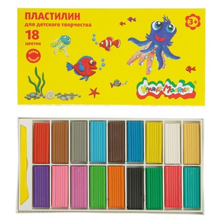 Plasticine 18 colors 270 g "Kalyak-Malyak", with a stack