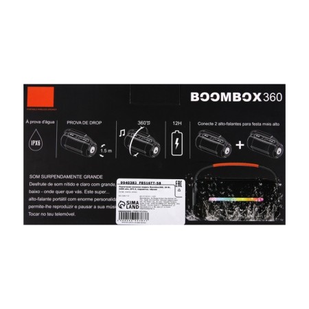 Portable column Boombox360, 20 watts, 2400 mAh, BT5.3, backlight, black-7