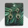 Earrings with “openwork” rhinestones duet, emerald color in gold