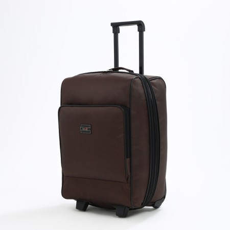 Small 20 suitcase "," Cartes factory ", lightning department, extension, external pocket, 2 wheels, brown color