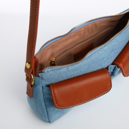 Female bag Textura, average size, color of blue jeans-9