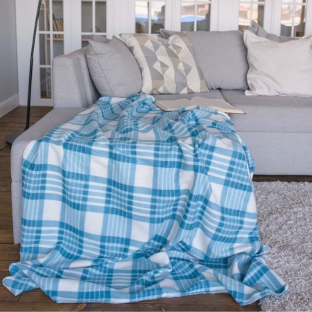 Плед ARDENZA BASIC 130х170см, цвет бирюза, флис, 160г/м, пэ