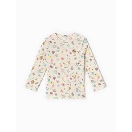 T -shirt with DL. sleeve crumb I Flower, height 80-86 cm, beige-3