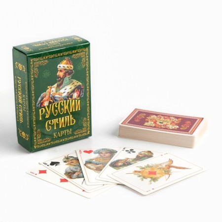Playing cards, gift "Russian style", 36 pcs, map 8.5 x 6.5 cm-1
