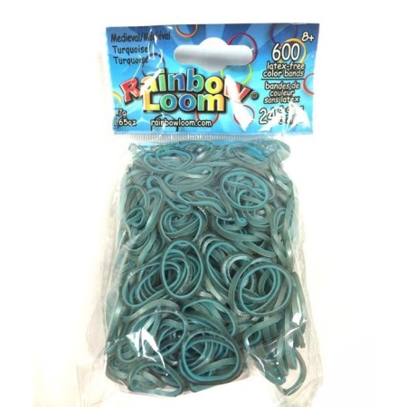 Rainbow loom bracelet rubber bands, the Middle Ages collection, turquoise