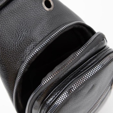 Sling bag, artificial leather, black color-3
