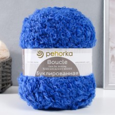 Пряжа "Буклированная"  30% мохер,20% шерсть,50% акрил  220м/200гр (26-Василек)