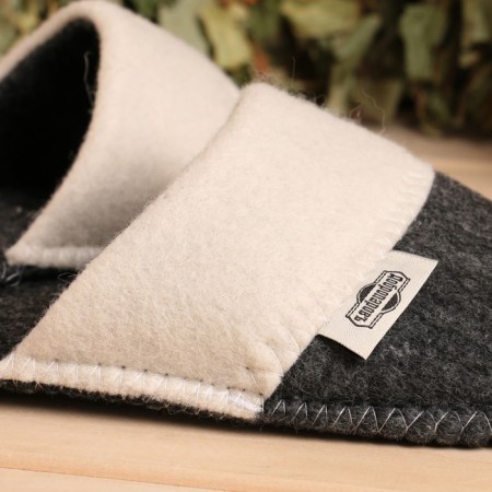 Slips for a bathhouse gray with a lapel (26 cm inside insole)-2