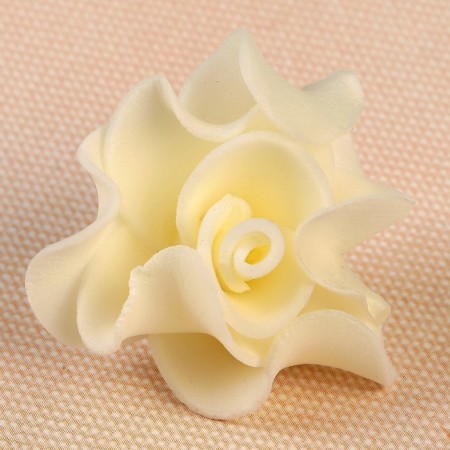 A set of colors for decor from foamiran, d = 3.5 cm, 10 pcs, openwork edge, beige-1