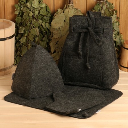 Bath set in a backpack, 4 items (backpack, rug, hat, mittens) without embroidery