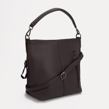 Bag-bag, lightning department, 3 outer pockets, long belt, brown color-1