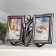 Photo frame plastic in 2 photos 10x15 cm "tulips" Dark silver 20x31 cm