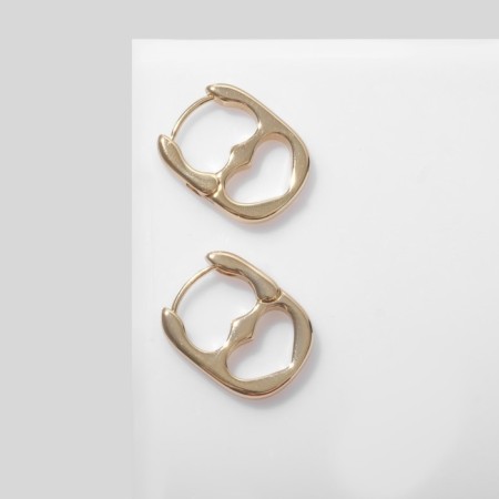 Earrings "Heart" key, color gold-1