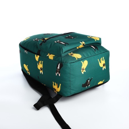 A backpack with a zipper, green color-4