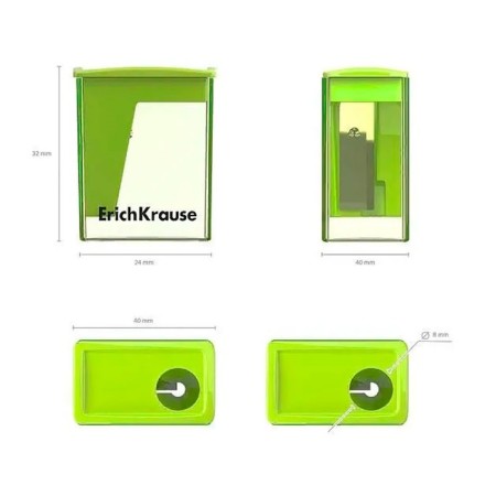 Zapochilka 1 hole Erichkrause "City Mini" Neon, with a container, plastic, mix-6