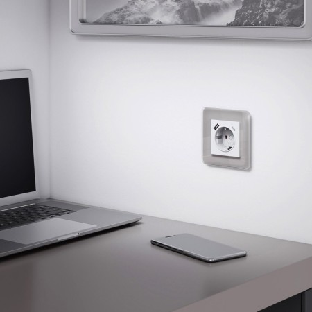 Frame W0012417, 1 ELITE socket, smoky, glass-1
