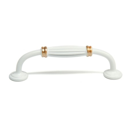 PC176BL LIGHT tundra handle, m/o 96 mm, white color with gold, 4 pcs TMP-2
