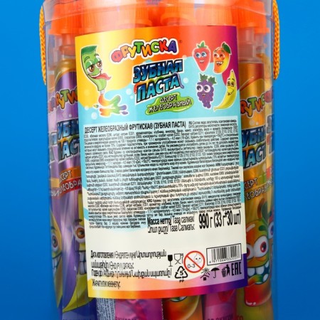 Jelly -like dessert "Frutisk" - toothpaste, assorted, 33 g-3