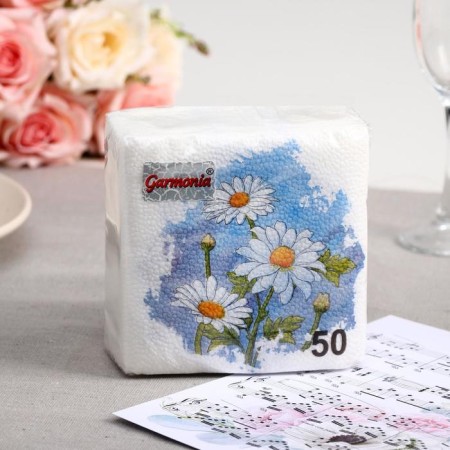 Napkins paper harmony of chamomile color, 50 sheets
