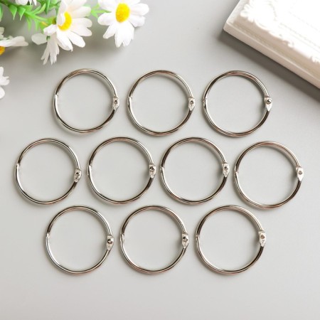 Rings for creativity (photo albums) "silver" int. D = 3.7 cm external. D = 4.3 cm nr 10 pcs-2
