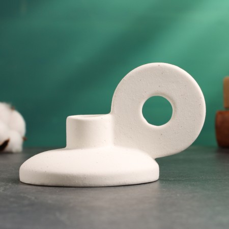 Leo candlestick white sand, 8x13x10cm-1