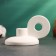 Leo candlestick white sand, 8x13x10cm