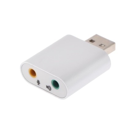 External sound card Luazon, USB, jack connectors: headphones and microphone, gray-2